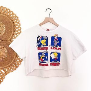 Vintage Looney Tunes 1998 Y2K 90s Cropped Tshirt, Retro Bugs Bunny Athleisure